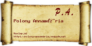 Polony Annamária névjegykártya